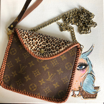The Falcon - Leopard Hair-on-HideVS Wristlet/Crossbody/Clutch