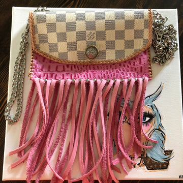 The Wren - Damier and PinkVS Wristlet/Crossbody/Clutch