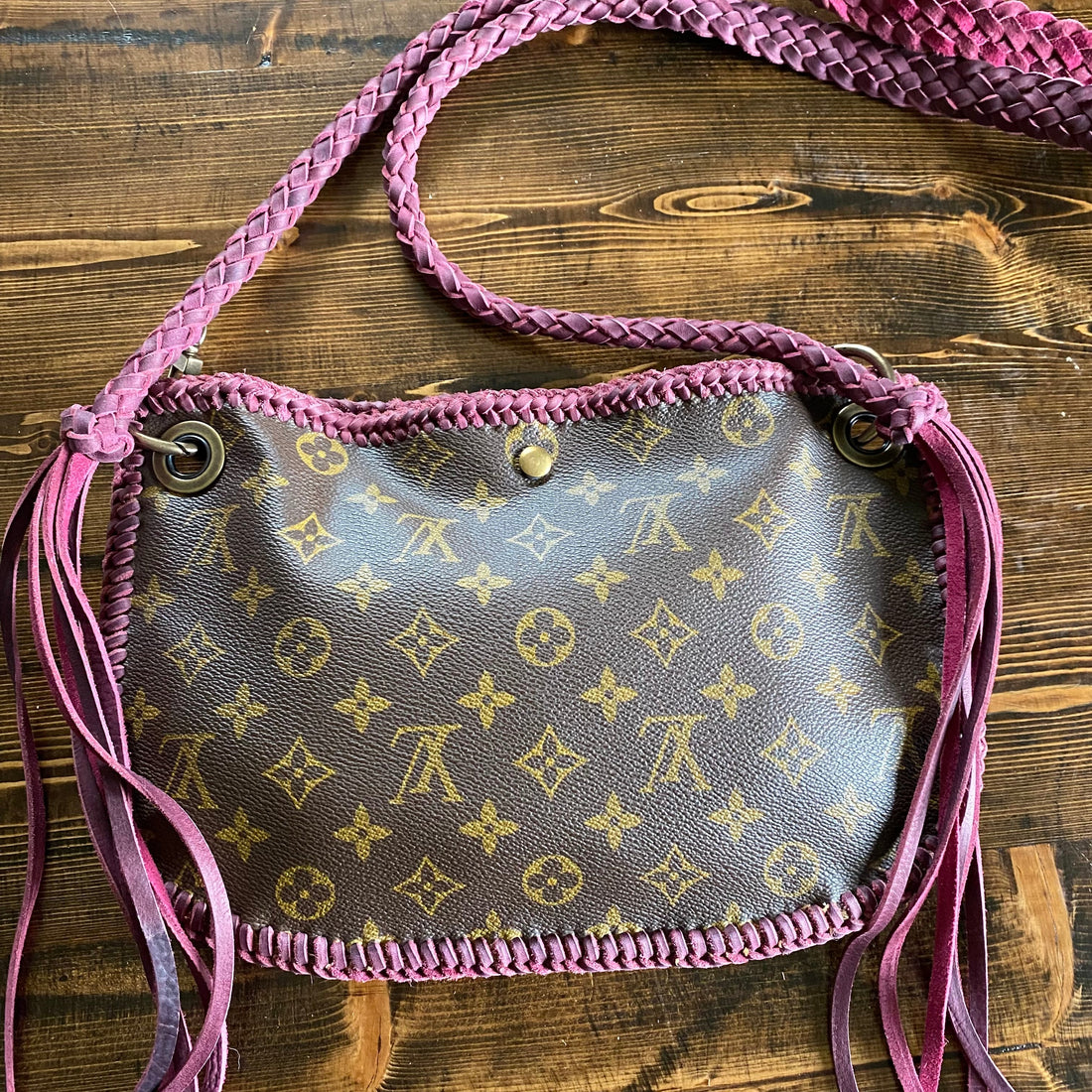 The Peacock -CS Monogram Hobo Crossbody in Violet