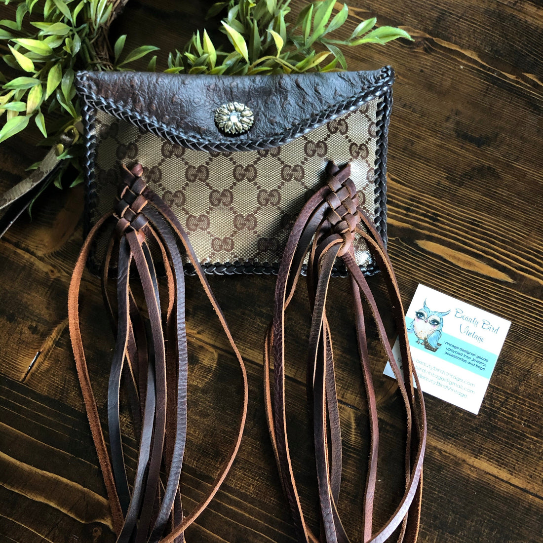The Fringed Wren - BrownVS Wristlet/Crossbody/Clutch Bag