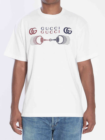 Gucci Men Printed Cotton Jersey T-Shirt