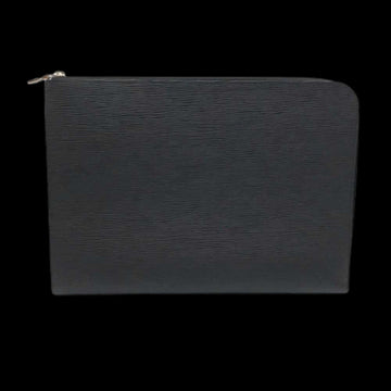 Black Leather Louis Vuitton Clutch