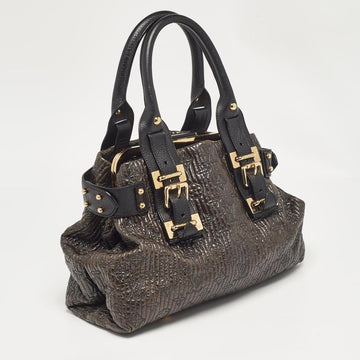 Black Leather Louis Vuitton Handbag