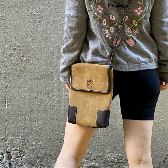 LOEWE suede leather crossbody bag
