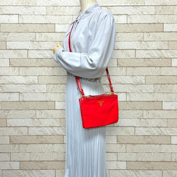 Red Nylon Prada Shoulder Bag