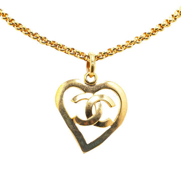 Chanel Vintage Heart Motif Necklace Gold