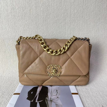 Chanel 19 Bag Beige Leather Shoulder Bag